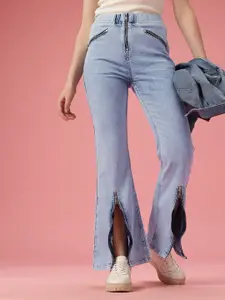 DressBerry Women Bootcut High-Rise Light Fade Stretchable Jeans