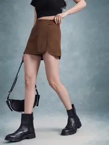 The Roadster Lifestyle Co. Women High-Rise Layered Mini Skorts