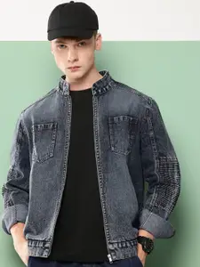 VOXATI Men Washed Denim Jacket