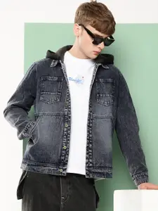 VOXATI Men Washed Denim Jacket