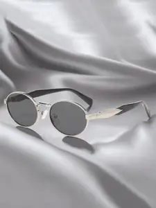 DressBerry Women Round Sunglasses with UV Protected Lens PUSHPA SILVER BLACK