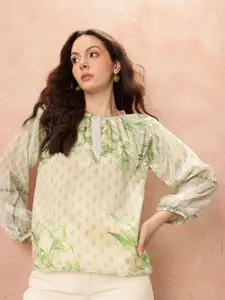 all about you Floral Print Puff Sleeves Top