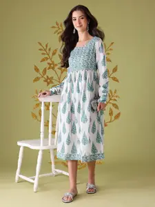 Anouk Ethnic Motifs Print Gotta Patti Detail A-Line Ethnic Dress