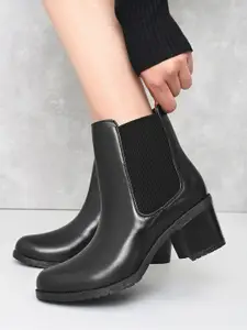 The Roadster Lifestyle Co. Women Block-Heeled Mid-Top Chelsea Boots