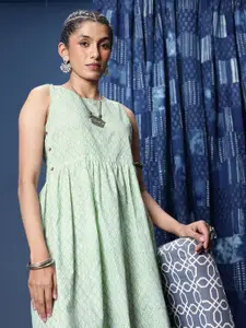 Taavi Floral Printed Pure Cotton A-Line Dress