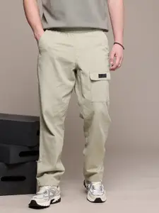 The Roadster Lifestyle Co. Men Relaxed Pure Cotton Loose Fit Trousers