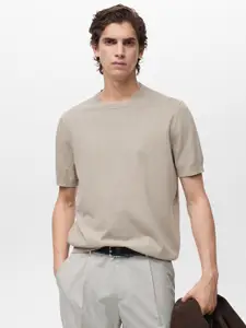 MANGO MAN Pure Cotton Knitted T-shirt