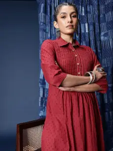 Taavi Woven Legacy Dobby A-Line Pure Cotton Kurta