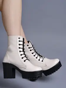 Shoetopia Girls Lace-Ups Mid-Top Regular Boots