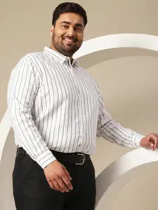 Sztori Men Plus Size Premium Striped Pure Cotton Formal Shirt