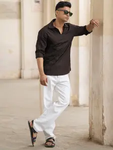 Powerlook Men Regular Fit Spread Collar Checked Cotton Casual Shirt