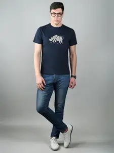 LOUIS STITCH Men Graphic Printed Round Neck Cotton T-shirt