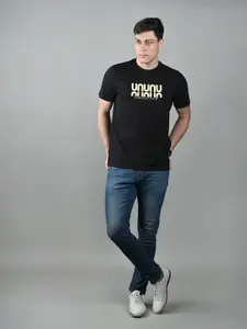 LOUIS STITCH Men Typography Printed Round Neck Cotton T-shirt