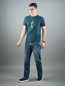 LOUIS STITCH Men Graphic Printed Round Neck Cotton T-shirt