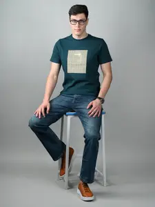 LOUIS STITCH Men Abstract Printed Round Neck Cotton T-shirt