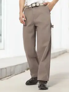 Urbano Fashion Men Grey Loose Baggy Fit Solid Non-Stretchable Carpenter Trouser