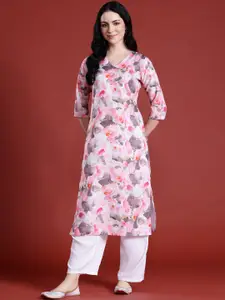 Anouk Floral Printed Floral Straight Kurta