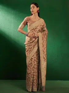 DEVATITHI Cream Banarasi Silk Saree