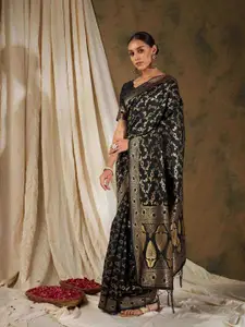 DEVATITHI Black Banarasi Silk Saree