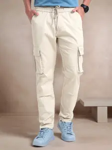 NEVER NEUD Men Relaxed Fit Cargos Trousers