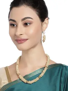 Anouk Gold-Plated And White Pearls Necklace And Earrings