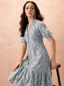 all about you Floral Self-Design A-Line Dress