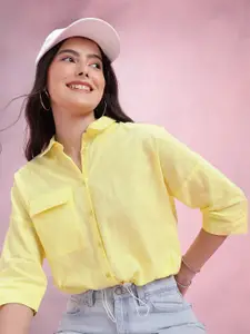 DressBerry Pure Cotton Pocket Detail Casual Shirt With Toggles