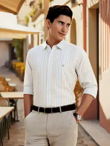 Allen Solly Men Spread Collar Vertical Striped Cotton Formal Shirt