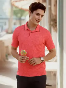 Allen Solly Men Abstract Printed Polo Collar Cotton T-shirt