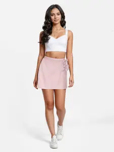 glitchez Bow Detail Mini A-Line Skirt