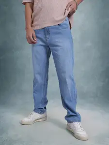 The Roadster Life Co. Men Mid-Rise Pure Cotton Light Fade Relaxed Fit Jeans