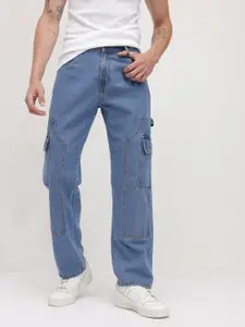 The Roadster Life Co. Men Straight Fit Cargo-Style Jeans