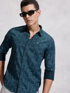 WROGN Pure Cotton Geometric Printed Casual Shirt