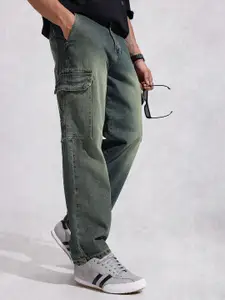 WROGN Men Loose Carrot Fit Heavy Fade Pure Cotton Jeans