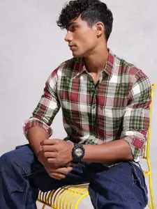 WROGN Checked Pure Cotton Casual Shirt