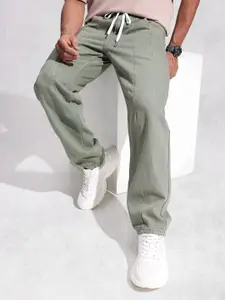 WROGN Men Pure Cotton Loose Fit Heavy Fade Jeans