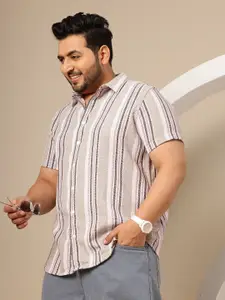 Sztori Plus Size Striped Casual Shirt