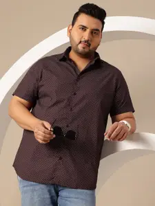 Sztori Plus Size Geometric Print Pure Cotton Casual Shirt