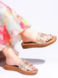 TRYME Women Embellished Platform Sandals