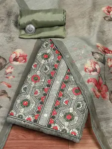 Biba Floral Sequence Embordered Unstitched Dress Material