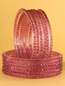 LAVAZZA Set Of 12 Textured Crystal Studded Bangles