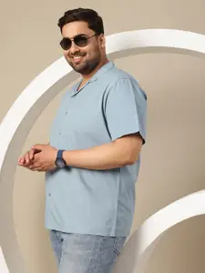 Sztori Men Premium Solid Cuban Collar Pure Cotton Casual Shirt
