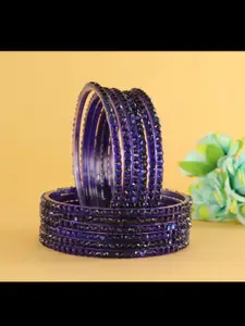 LAVAZZA Set Of 12 Crystal -Studded Glass Bangles