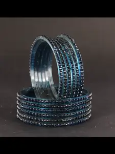 LAVAZZA Set Of 12 Crystal -Studded Glass Bangles