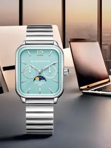 GIORDANO Men Embellished Dial & Stainless Steel Bracelet Style Straps Analogue Watch GZ-50117-33