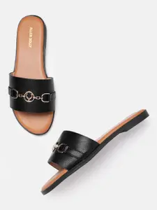 Allen Solly Women Open Toe Flats With Metallic Detail