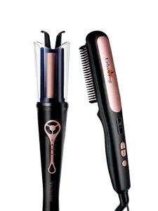 URBANYOG MakeMeeBold Hair Styling Duo - Straightening Brush + Hair Curler