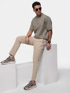 FCUK Men Smart Tapered Fit Chinos Trousers