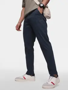 FCUK Men Smart Tapered Fit Chinos Trousers