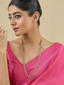 Kushal's Fashion Jewellery  Copper Ruby Gold-Plated Cubic-Zircon Necklace